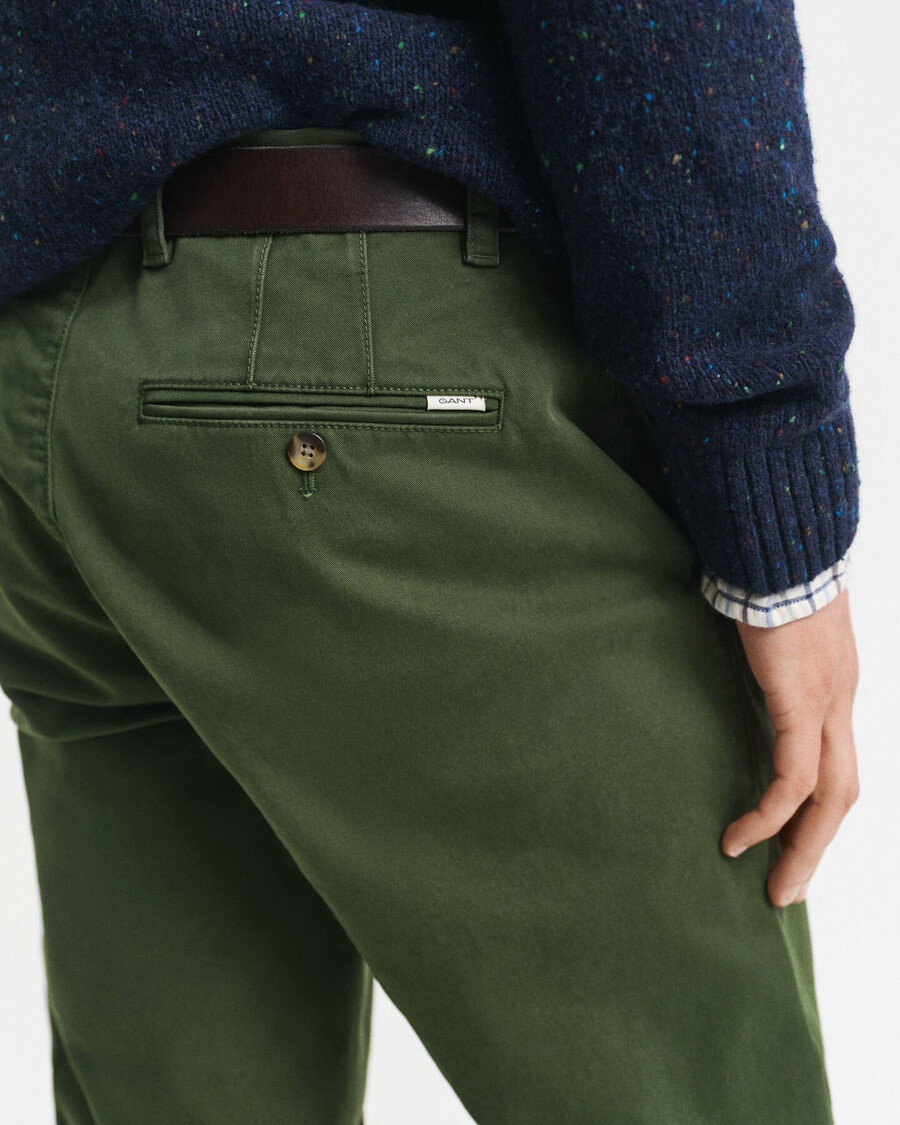 pantaloni chino super confortabili croială slim fit - verde țăran