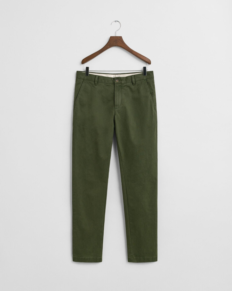 pantaloni chino super confortabili croială slim fit - verde țăran