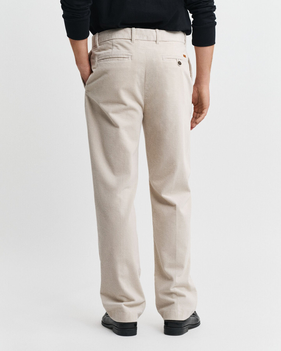 pantaloni din catifea reiată croială dreaptă - putty