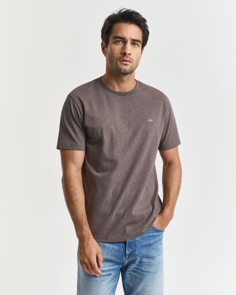 tricou regular fit shield - melanj de lemn de mare