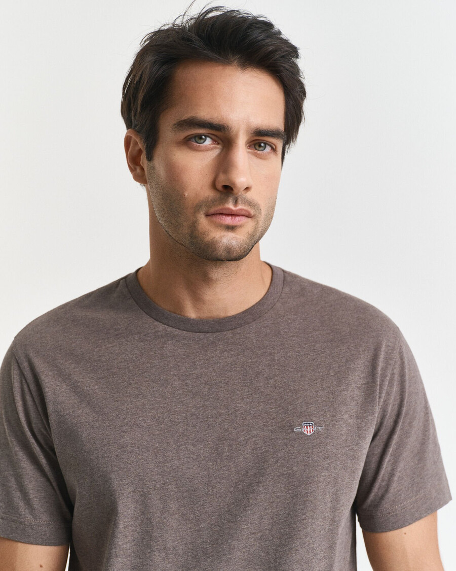 tricou regular fit shield - melanj de lemn de mare