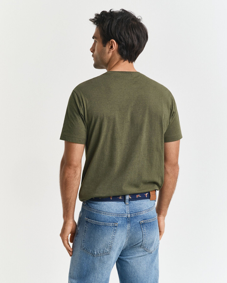 tricou regular fit shield - verde khaki melange