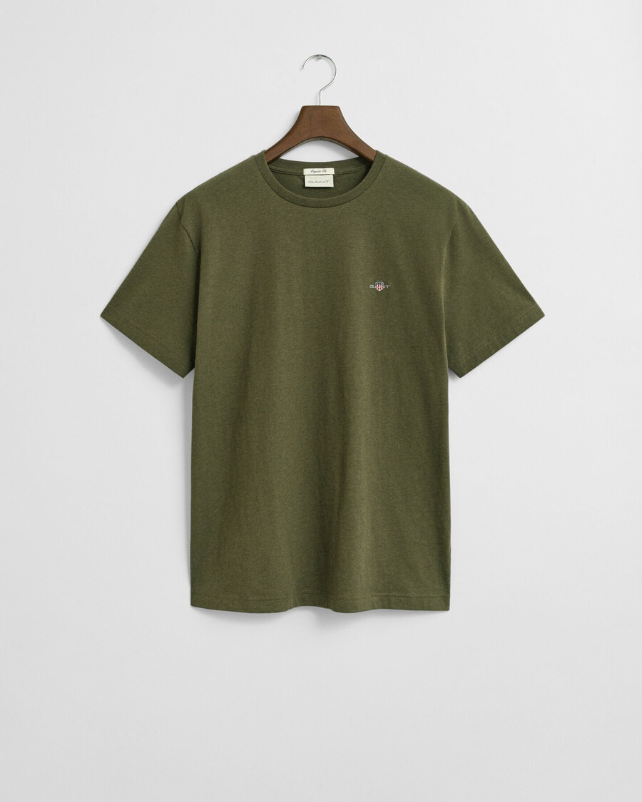 tricou regular fit shield - verde khaki melange