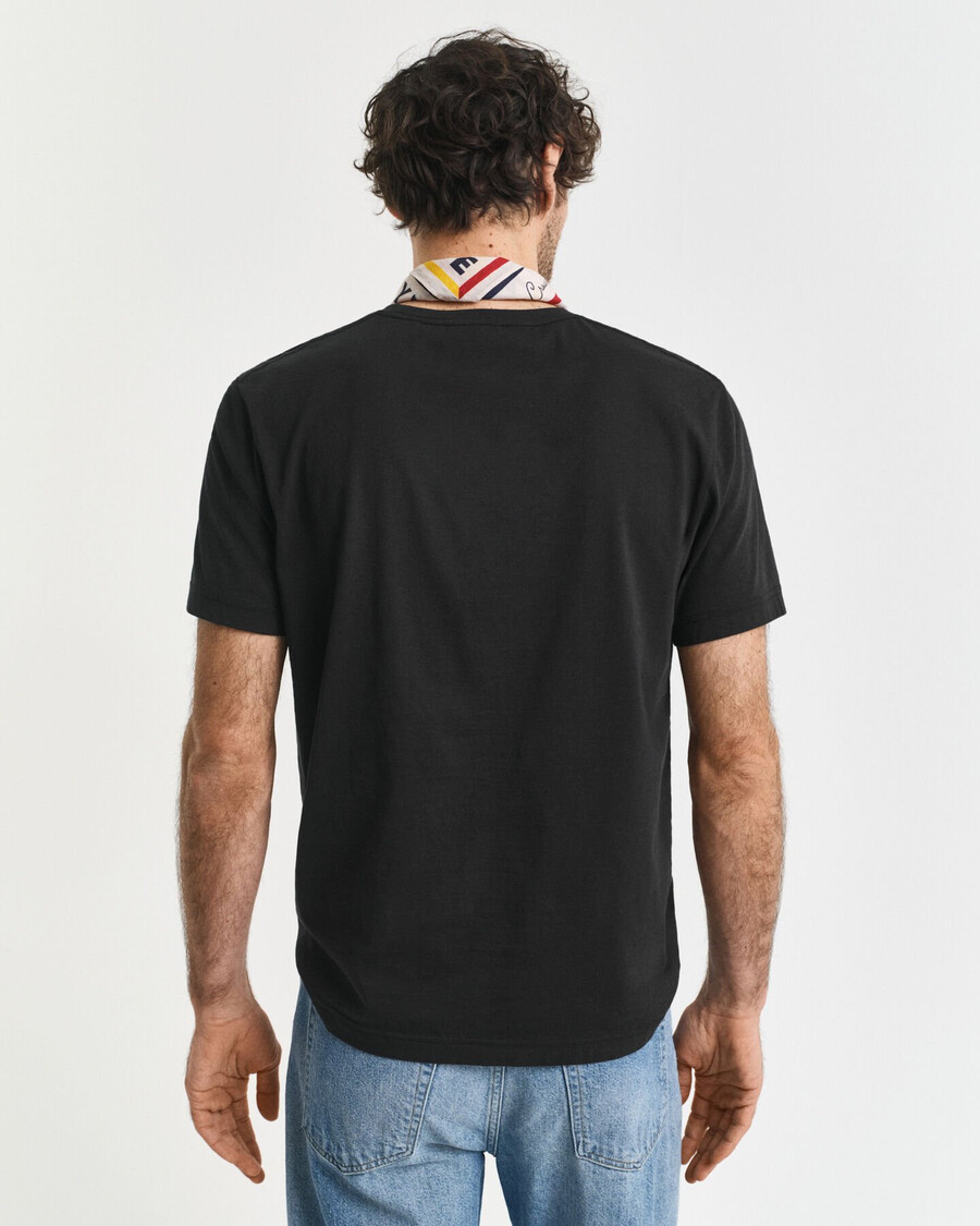 tricou cu croială regulată shield - negru