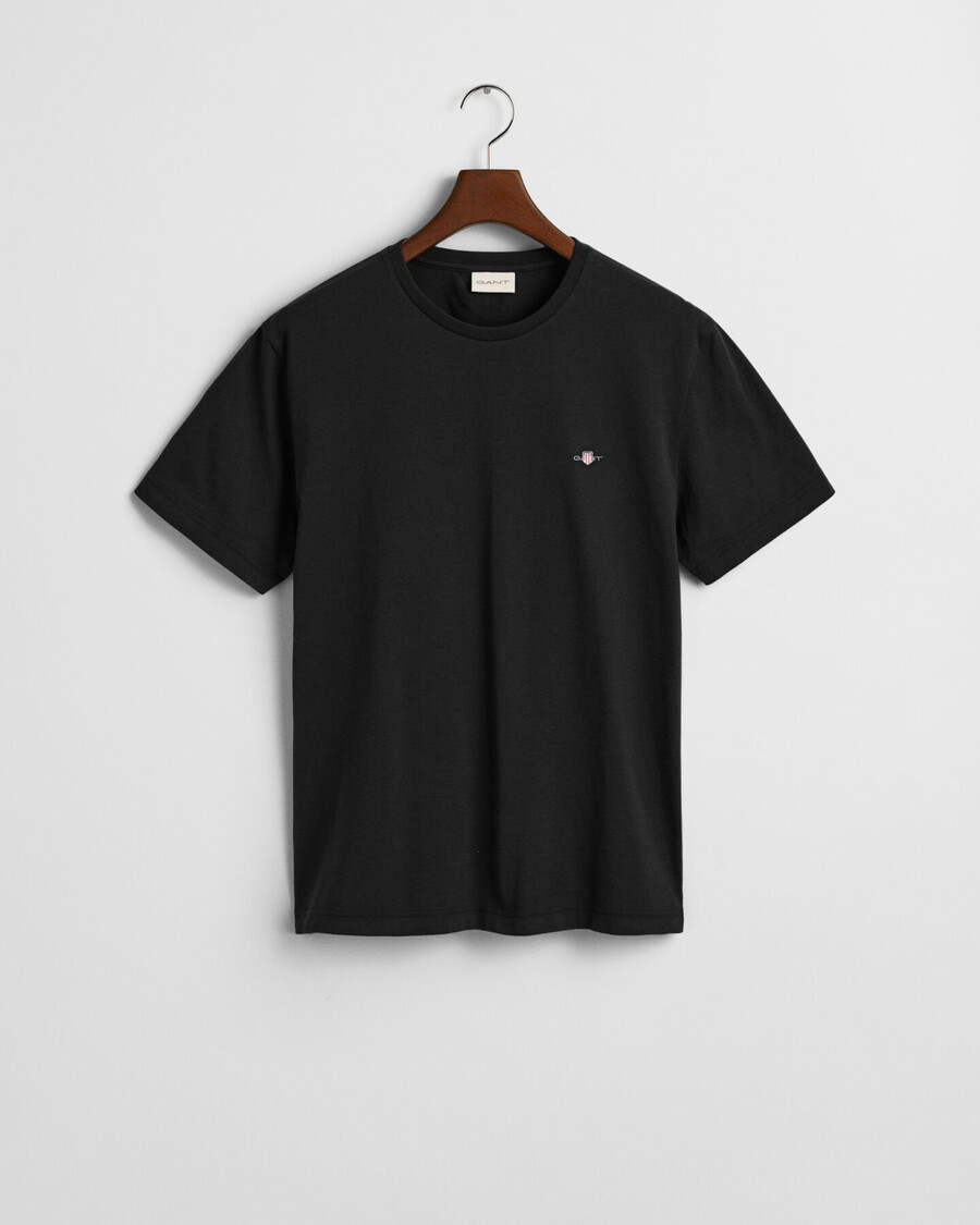 tricou cu croială regulată shield - negru