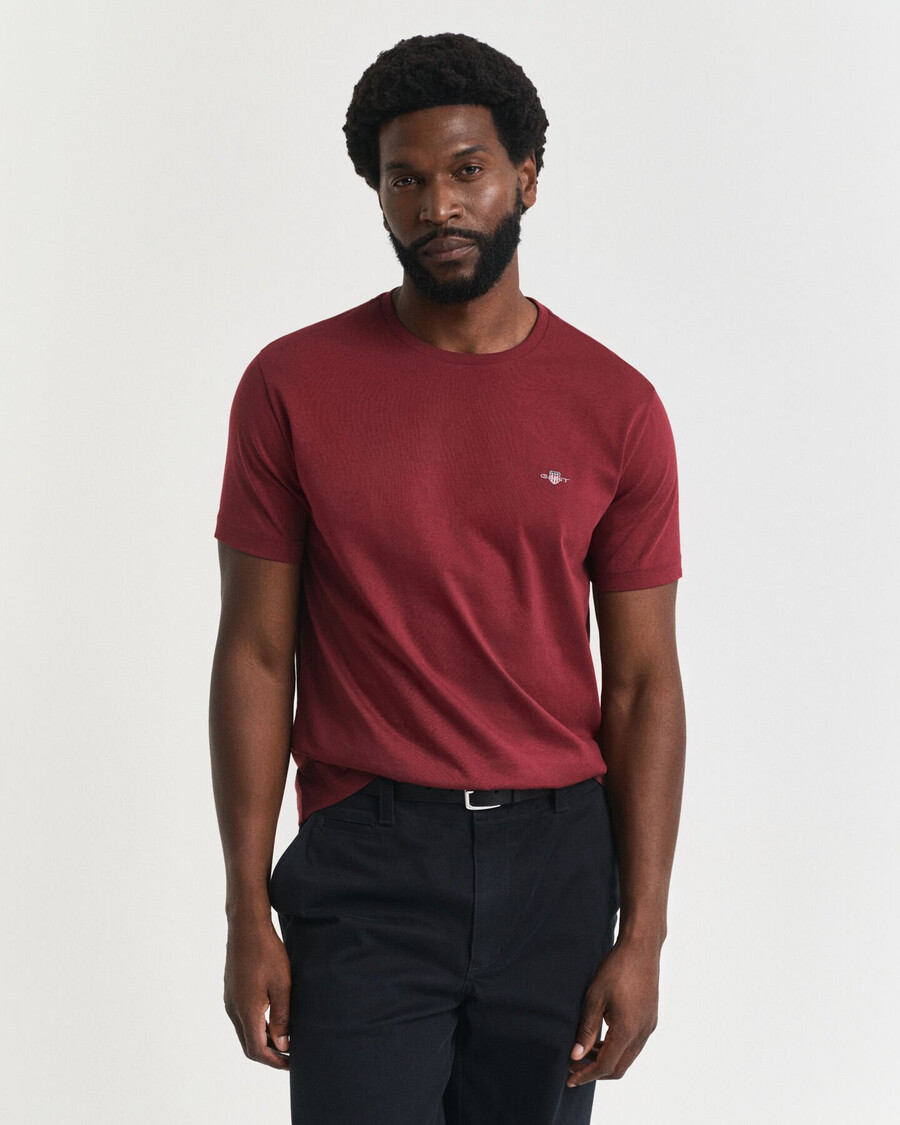 tricou regular fit shield - roșu cu pliuri