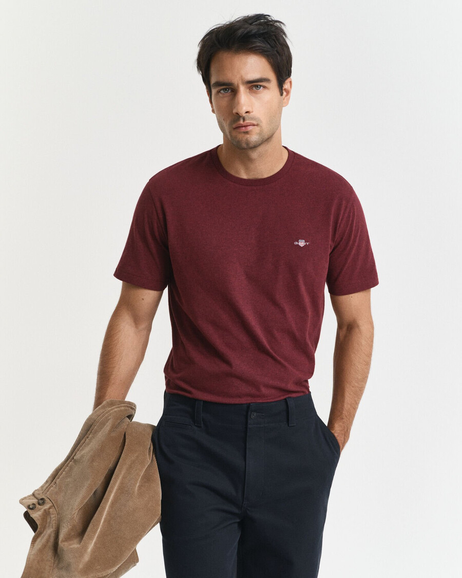 tricou regular fit shield - bordeaux melange