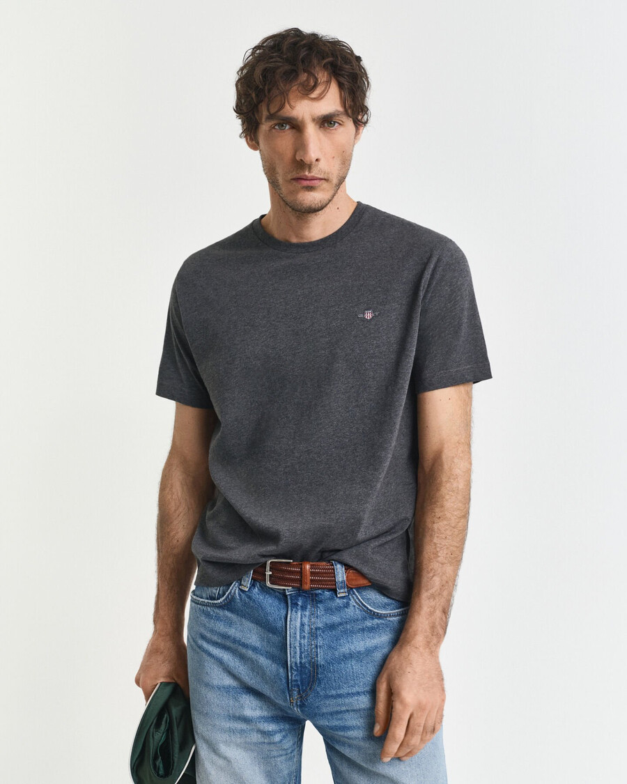 tricou regular fit shield - antracit melange