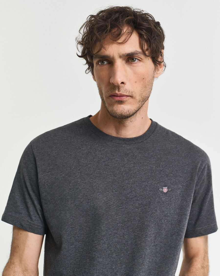 tricou regular fit shield - antracit melange