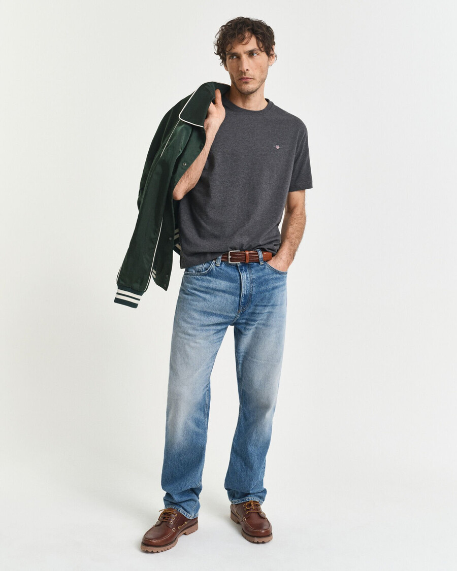 tricou regular fit shield - antracit melange
