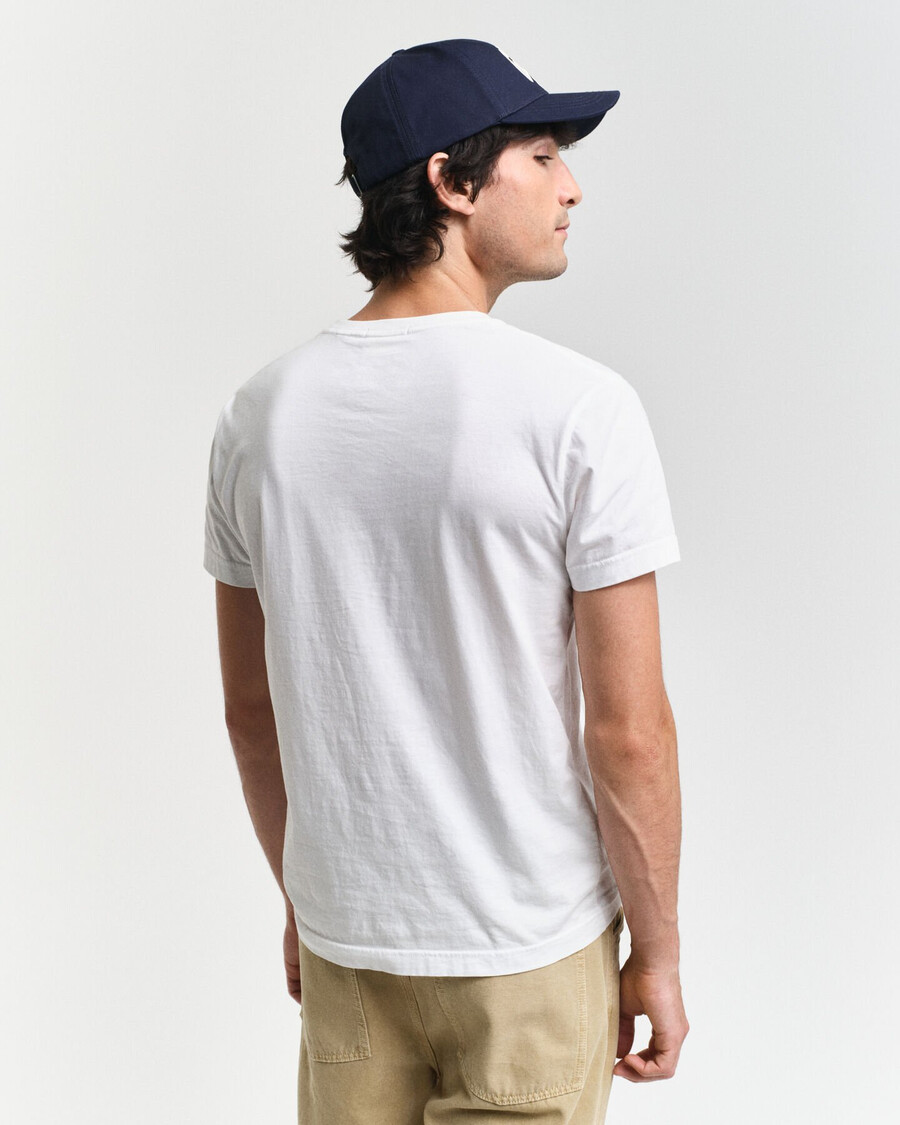 tricou slim fit cu scut - alb