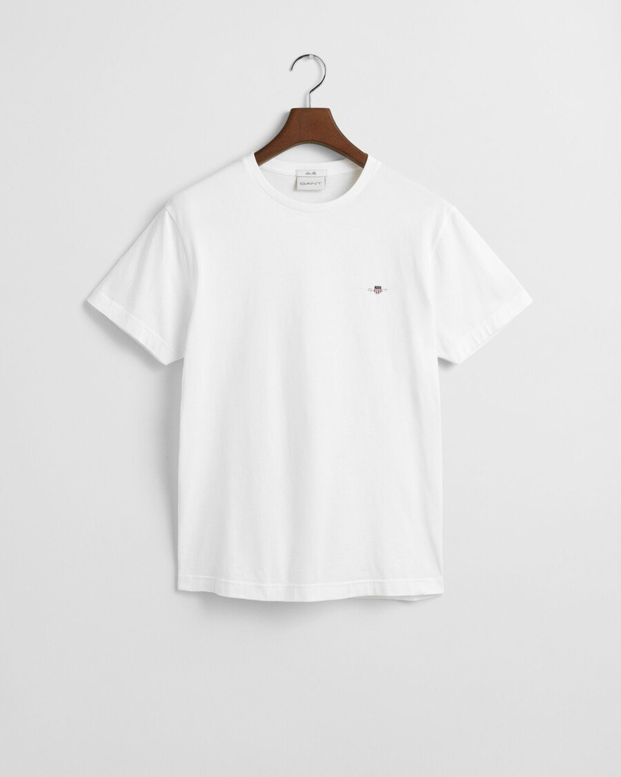 tricou slim fit cu scut - alb