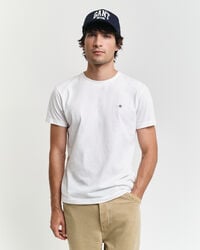 tricou slim fit cu scut - alb