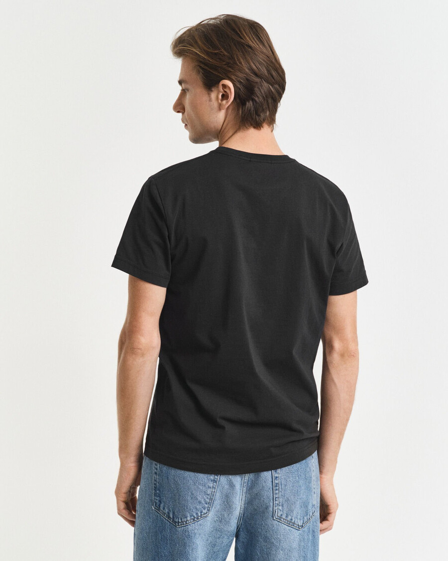 tricou slim fit cu scut - negru