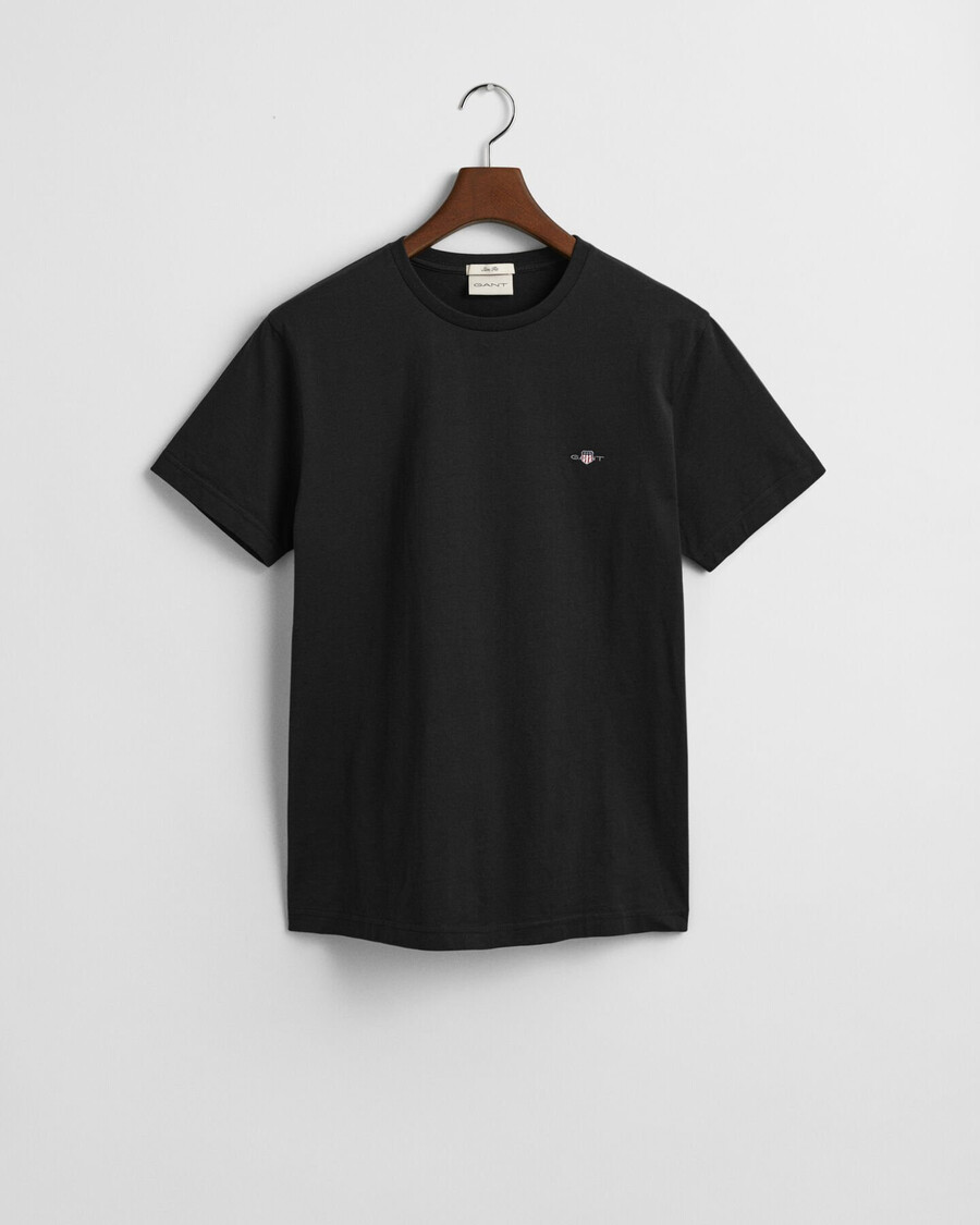 tricou slim fit cu scut - negru