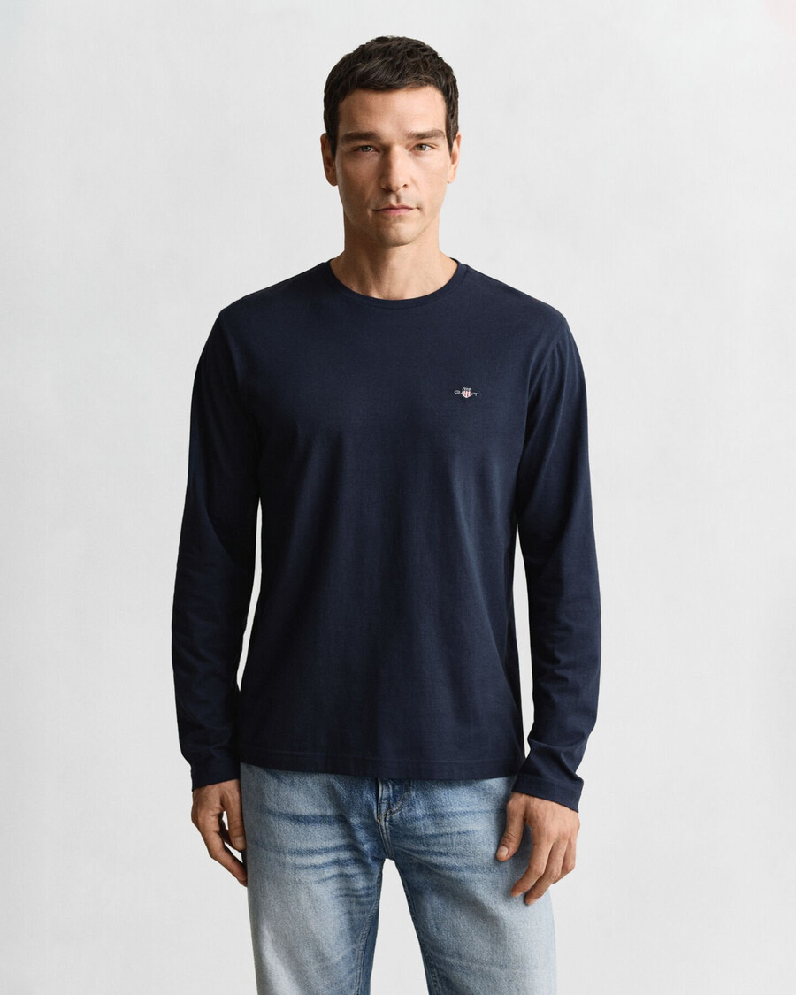 tricou cu mânecă lungă shield - albastru de seară