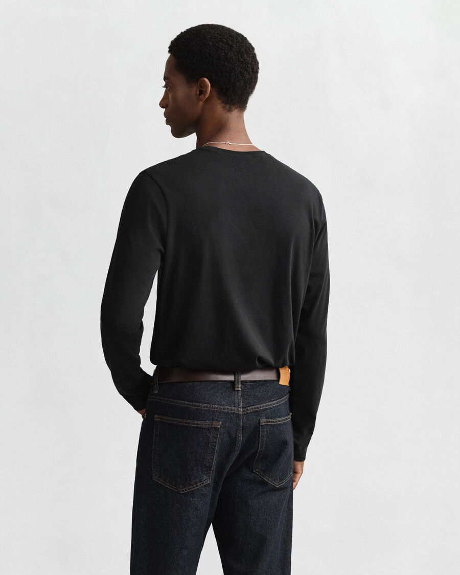 tricou cu mânecă lungă shield - negru
