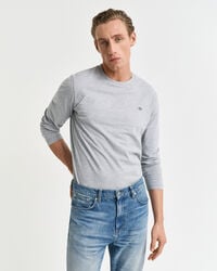 tricou cu mânecă lungă shield - gri melange