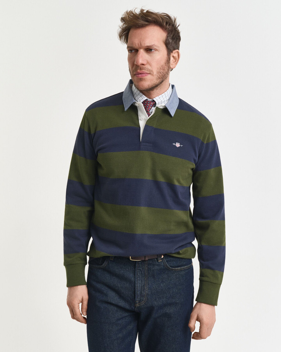 guler chambray cu dungi heavy rugger - verde Țară