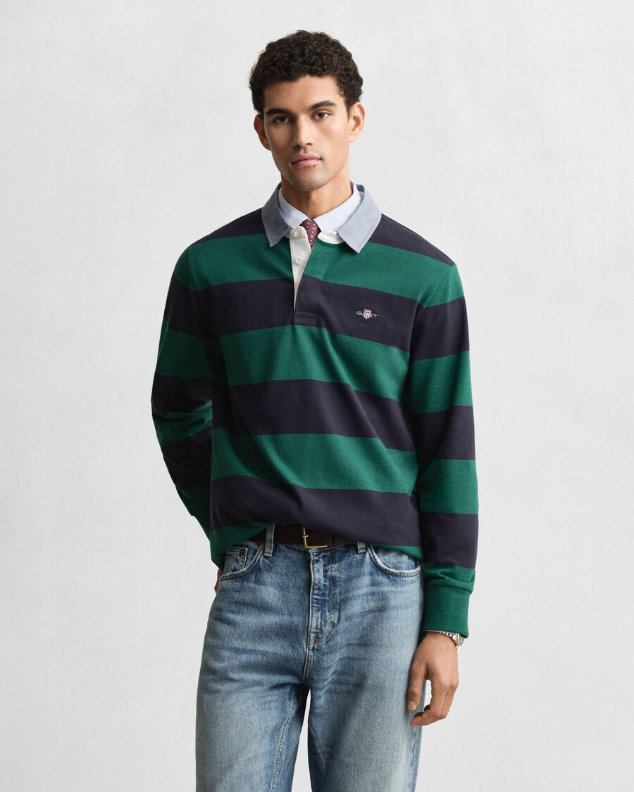 guler chambray cu dungi heavy rugger - verde închis