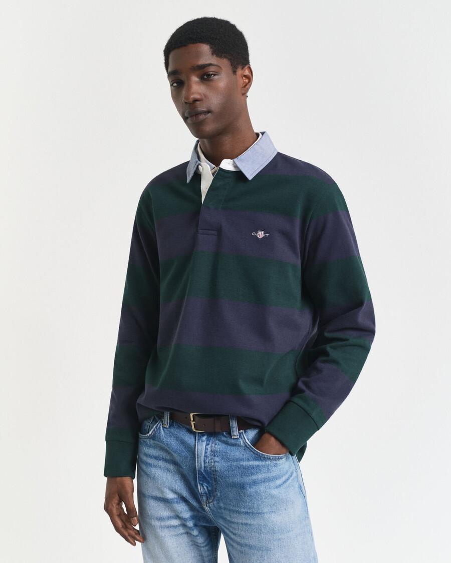 guler chambray cu dungi heavy rugger - verde tartan