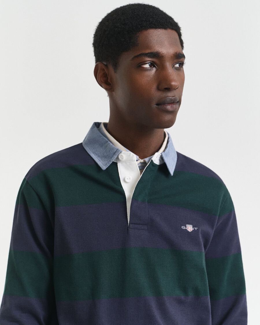 guler chambray cu dungi heavy rugger - verde tartan