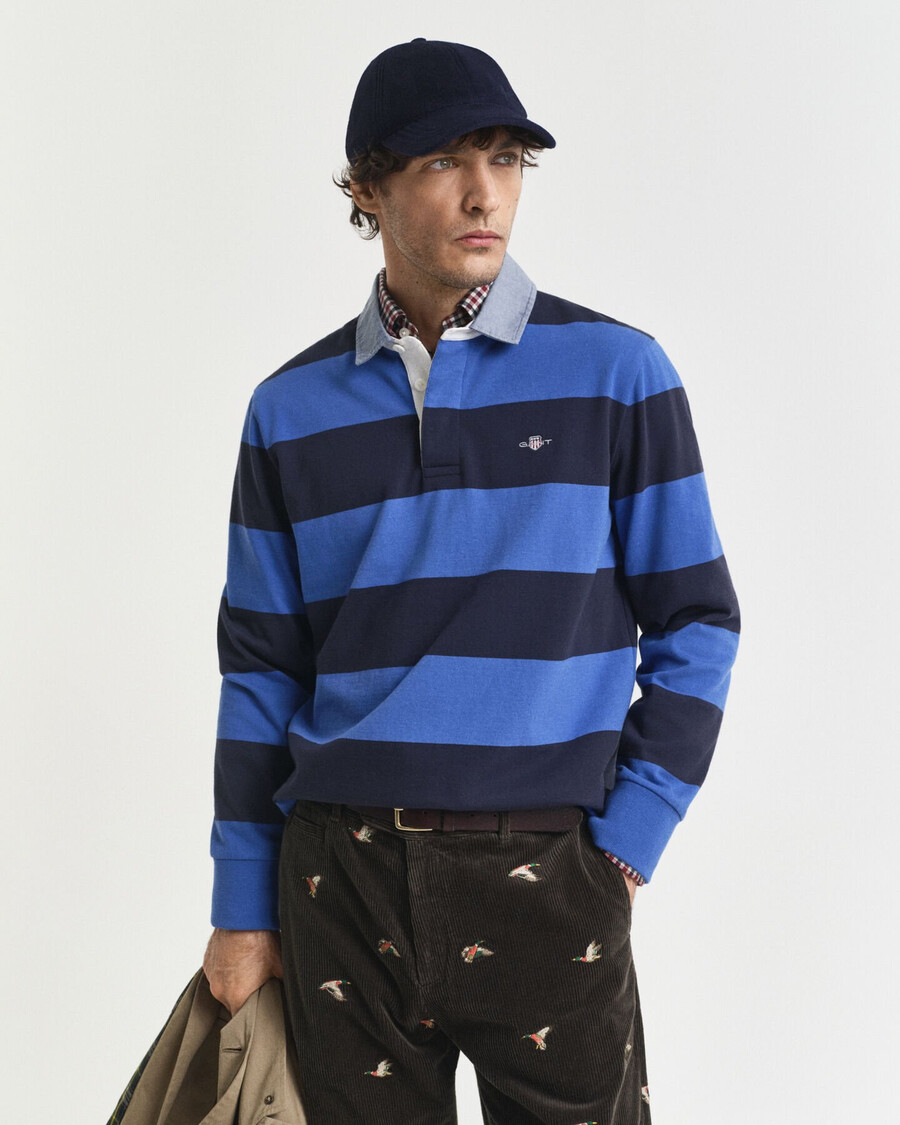 guler chambray cu dungi heavy rugger - albastru intens