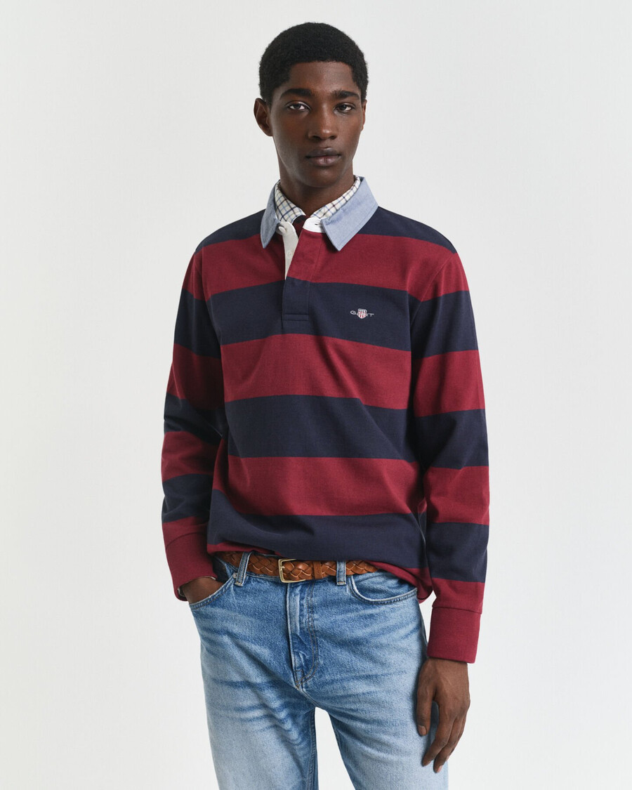 guler chambray cu dungi heavy rugger - roșu plin