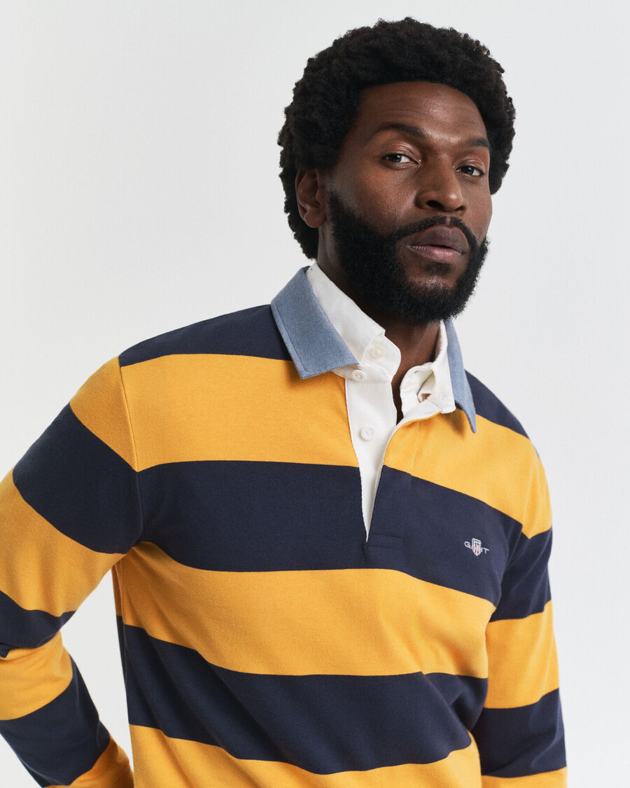guler chambray cu dungi heavy rugger - lichen galben