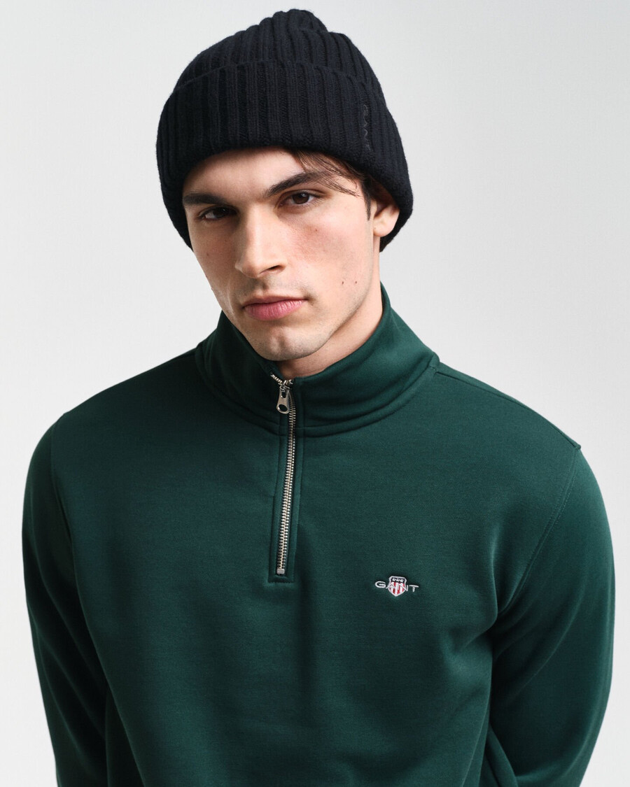 hanorac cu fermoar pe jumătate shield - verde tartan