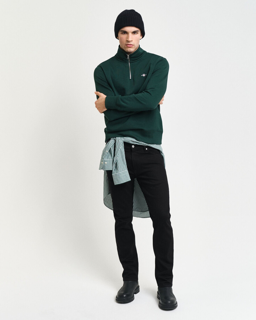 hanorac cu fermoar pe jumătate shield - verde tartan