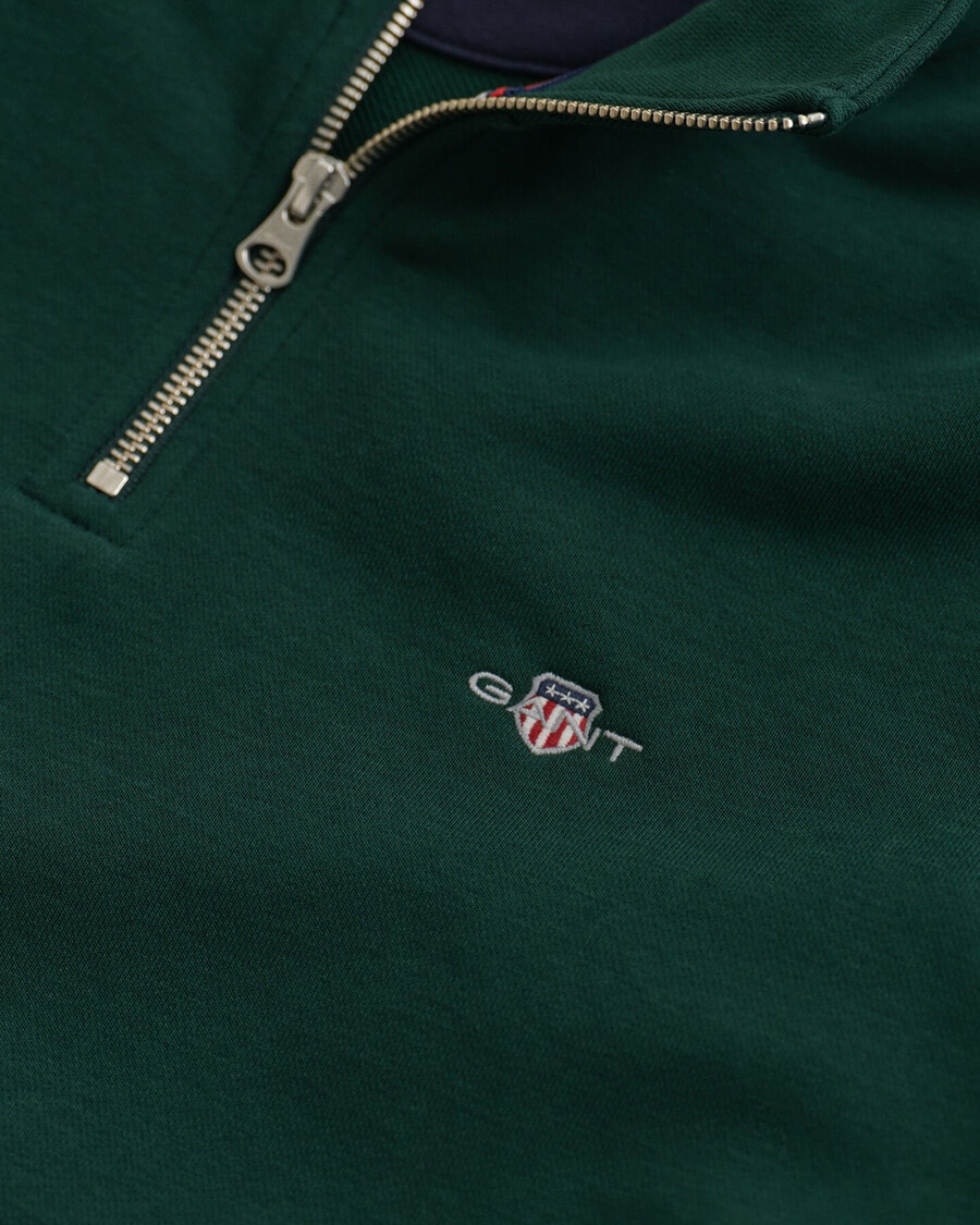 hanorac cu fermoar pe jumătate shield - verde tartan