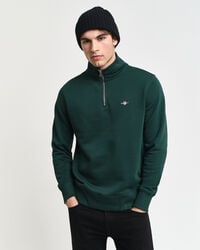 hanorac cu fermoar pe jumătate shield - verde tartan
