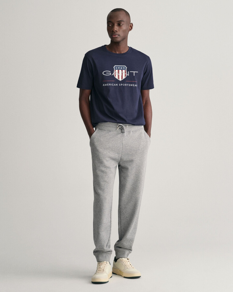 pantaloni de trening shield - gri melange