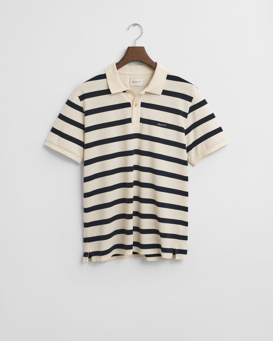 tricou polo cu dungi - crem