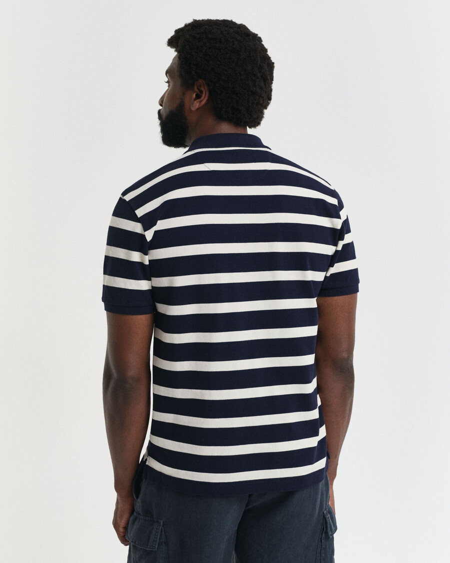 tricou polo cu dungi - albastru de seară