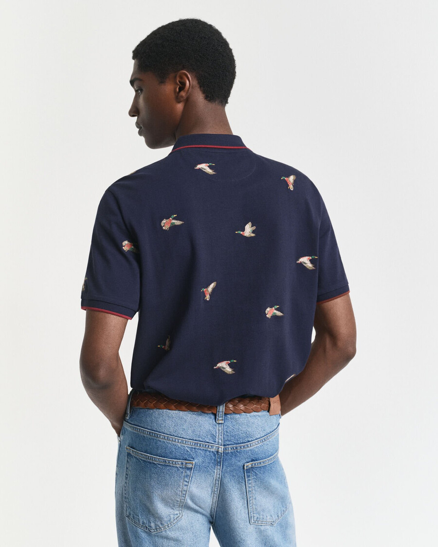 tricou polo brodat - albastru de seară