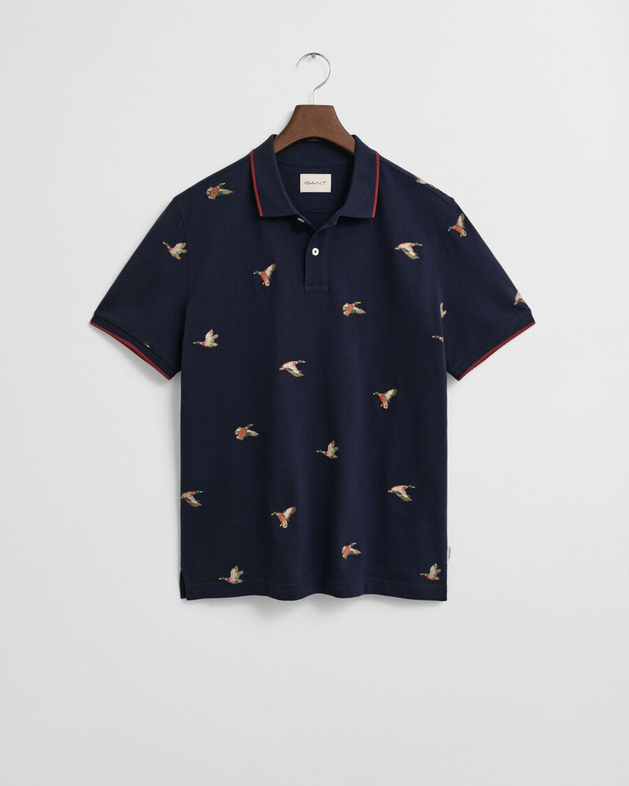 tricou polo brodat - albastru de seară