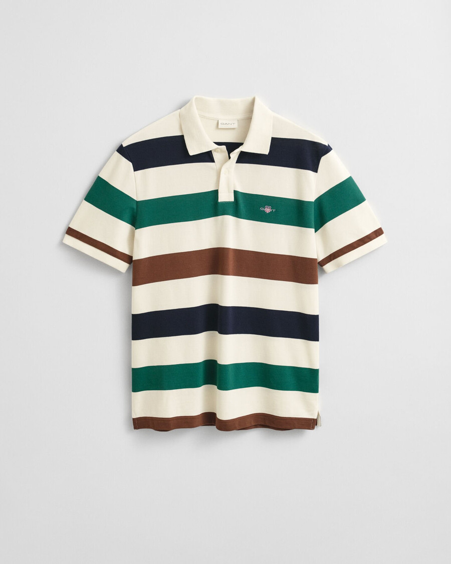 tricou polo cu dungi - crem