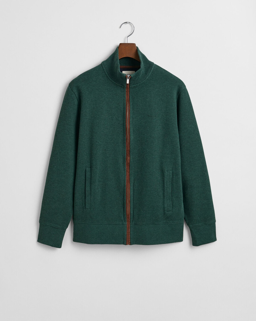 cardigan cu fermoar sacker rib - verde tartan