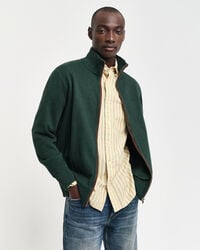 cardigan cu fermoar sacker rib - verde tartan