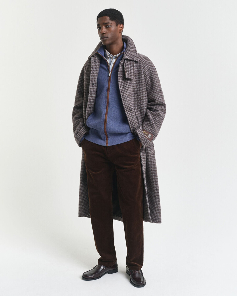 cardigan cu fermoar sacker rib - dk jeansblue melange