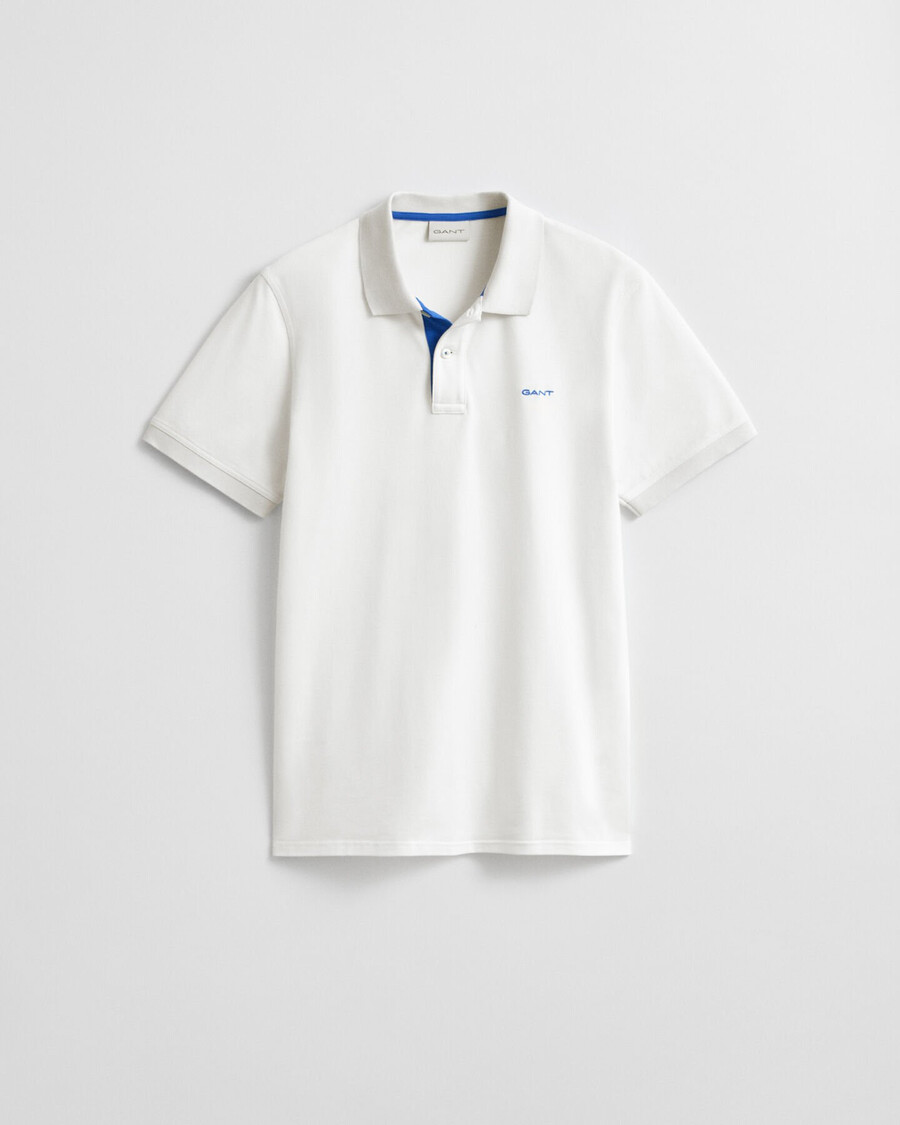 tricou polo din piqué contrast - coajă de ou
