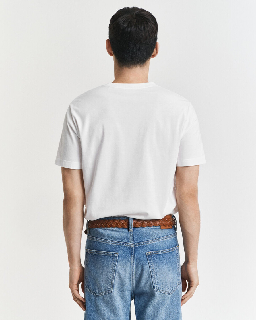 tricou brodat archive shield - alb