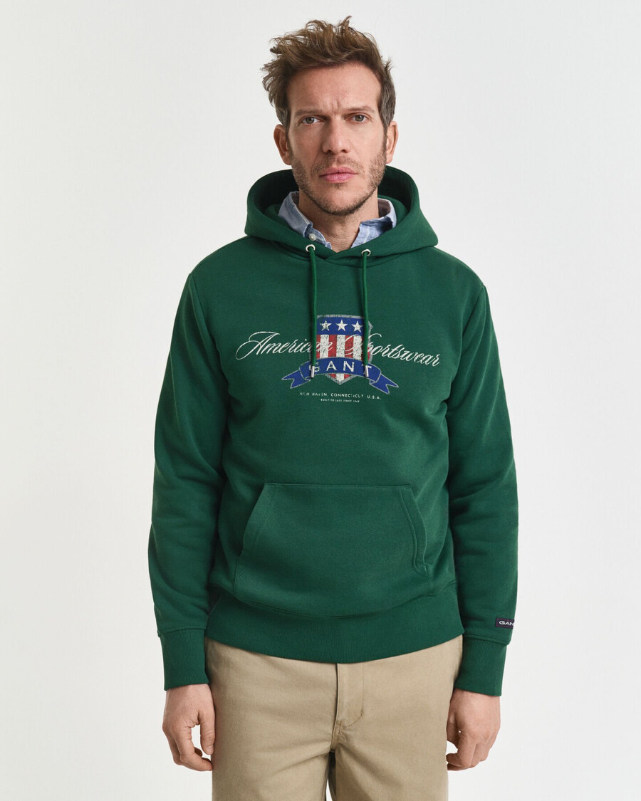 hanorac crest graphic - verde pădure