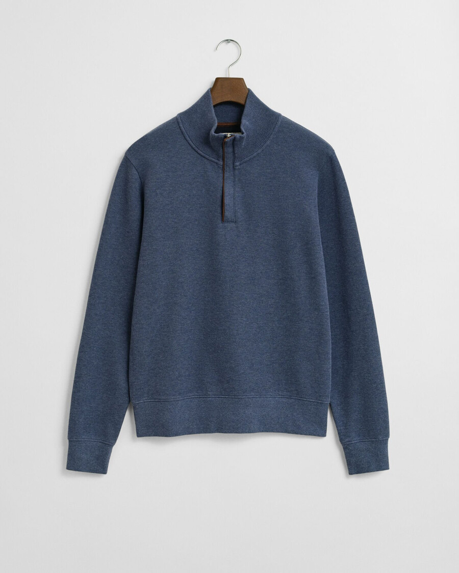 hanorac sacker rib cu fermoar pe jumătate - dk jeansblue melange