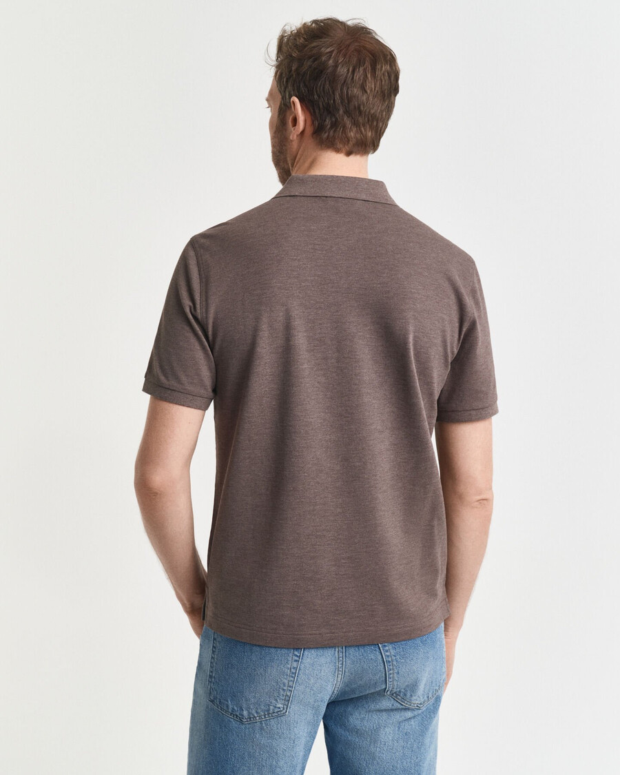 tricou polo shield piqué cu croială regulată - seawood melange