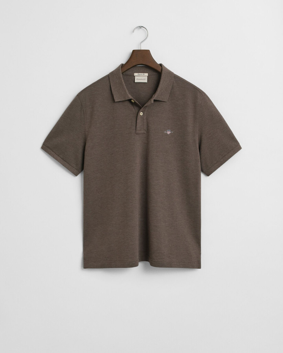 tricou polo shield piqué cu croială regulată - seawood melange
