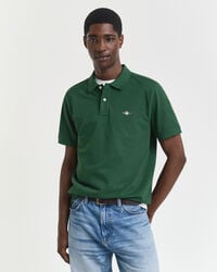 tricou polo regular fit shield piqué - verde pădure