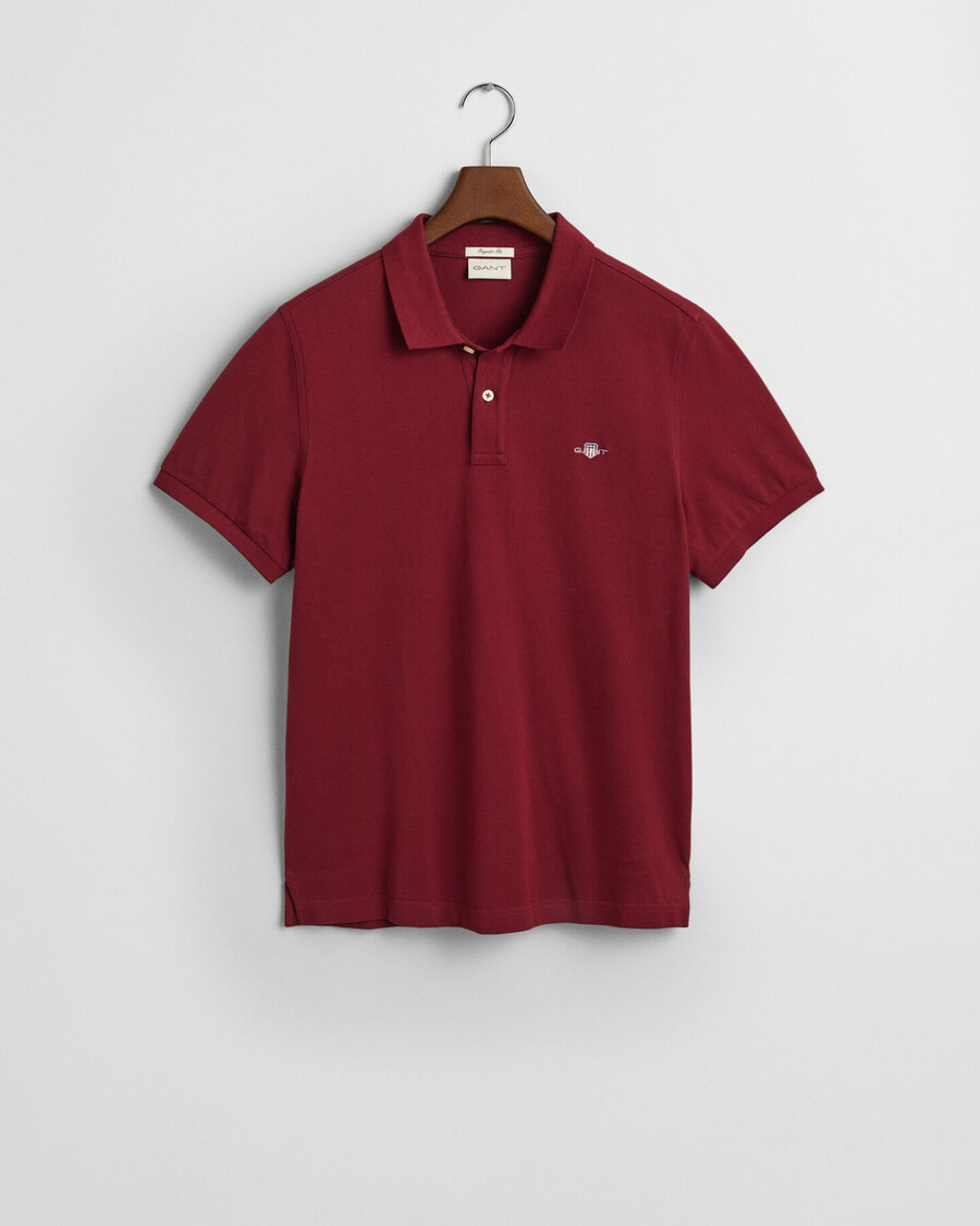 tricou polo shield piqué cu croială regulată - roșu plin